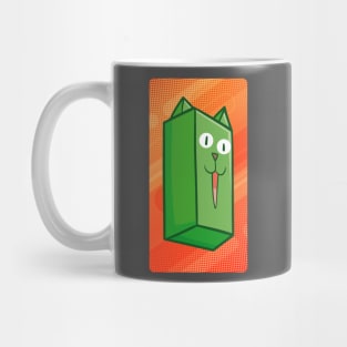 Green Rectangle Cat Mug